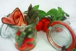 Spargelsalat mit Wacholderschinken im Weck Glas